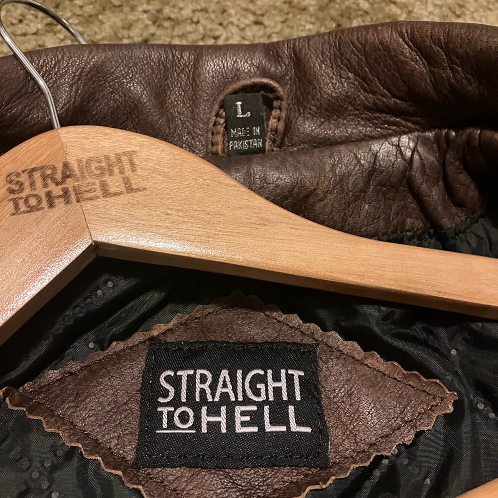 Women's Brown Leather Commando Jacket - image 3